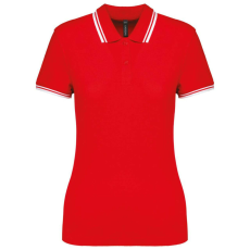 KARIBAN KA273 LADIE&- 039;S 2 STRIPED SHORT SLEEVED POLOSHIRT 2XL