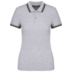 KARIBAN KA273 LADIE&- 039;S 2 STRIPED SHORT SLEEVED POLOSHIRT L