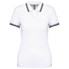 KARIBAN KA273 LADIE&- 039;S 2 STRIPED SHORT SLEEVED POLOSHIRT L