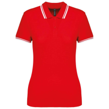 KARIBAN KA273 LADIE&- 039;S 2 STRIPED SHORT SLEEVED POLOSHIRT M női póló