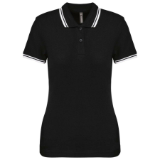KARIBAN KA273 LADIE&- 039;S 2 STRIPED SHORT SLEEVED POLOSHIRT M női póló