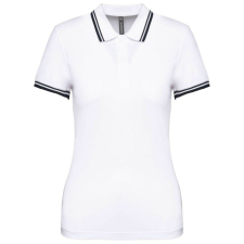 KARIBAN KA273 LADIE&- 039;S 2 STRIPED SHORT SLEEVED POLOSHIRT M blúz