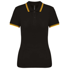 KARIBAN KA273 LADIE&- 039;S 2 STRIPED SHORT SLEEVED POLOSHIRT XS