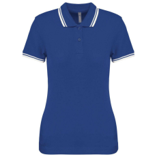 KARIBAN KA273 LADIE&- 039;S 2 STRIPED SHORT SLEEVED POLOSHIRT XS