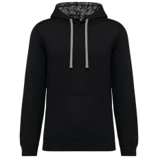 KARIBAN KA4013 UNISEX CONTRAST PATTERNED HOODED SWEATSHIRT S