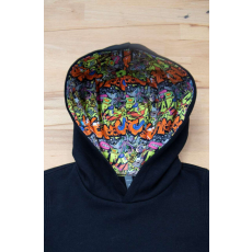 KARIBAN KA4014 UNISEX KIDS CONTRAST PATTERNED HOODED SWEATSHIRT 10/12