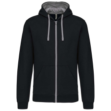KARIBAN KA466 MEN&#039;S CONTRAST HOODED FULL ZIP SWEATSHIRT 2XL munkaruha