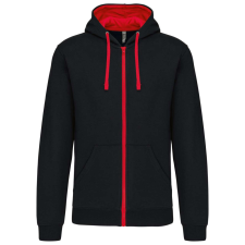 KARIBAN KA466 MEN&#039;S CONTRAST HOODED FULL ZIP SWEATSHIRT S munkaruha