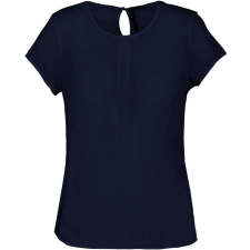 KARIBAN KA5002 LADIES&amp;- 039; SHORT-SLEEVED CREPE BLOUSE 34 blúz