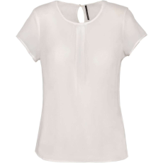 KARIBAN KA5002 LADIES&- 039; SHORT-SLEEVED CREPE BLOUSE 42