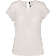 KARIBAN KA5002 LADIES&- 039; SHORT-SLEEVED CREPE BLOUSE 44