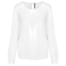 KARIBAN KA5003 LADIES&- 039; LONG-SLEEVED CREPE BLOUSE 34