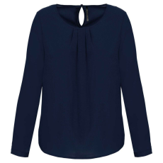 KARIBAN KA5003 LADIES&- 039; LONG-SLEEVED CREPE BLOUSE 42