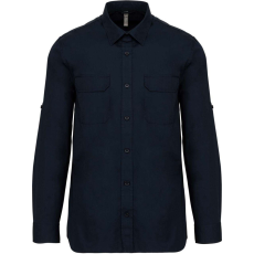 KARIBAN KA590 MEN&- 039;S LONG-SLEEVED SAFARI SHIRT L