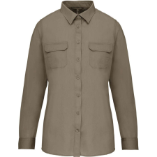 KARIBAN KA591 LADIES&amp;- 039; LONG-SLEEVED SAFARI SHIRT M blúz