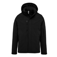 KARIBAN kapucnis, bélelt férfi softshell kabát KA650, Black-XL
