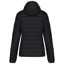 KARIBAN kapucnis bélelt meleg és ultrakönnyű Női kabát KA6111, Black-M női dzseki, kabát