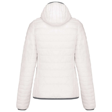 KARIBAN kapucnis bélelt meleg és ultrakönnyű Női kabát KA6111, White-S női dzseki, kabát