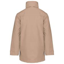 KARIBAN kapucnis kabát steppelt béléssel KA677, Beige-3XL férfi kabát, dzseki
