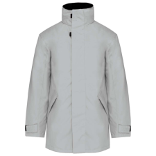 KARIBAN kapucnis kabát steppelt béléssel KA677, Snow Grey-4XL férfi kabát, dzseki