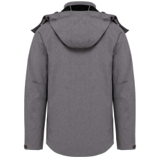 KARIBAN kapucnis softshell férfi dzseki KA413, Marl Grey-S