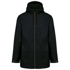 KARIBAN kapucnis unisex kabát, mikropolár béléssel KA6153, Black-M férfi kabát, dzseki