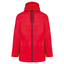 KARIBAN kapucnis unisex kabát, mikropolár béléssel KA6153, Red-M férfi kabát, dzseki