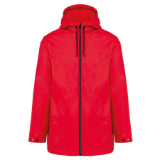 KARIBAN kapucnis unisex kabát, mikropolár béléssel KA6153, Red-M férfi kabát, dzseki
