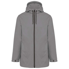 KARIBAN kapucnis unisex kabát, mikropolár béléssel KA6153, Silver-3XL