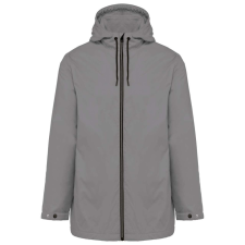 KARIBAN kapucnis unisex kabát, mikropolár béléssel KA6153, Silver-4XL férfi kabát, dzseki