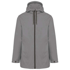 KARIBAN kapucnis unisex kabát, mikropolár béléssel KA6153, Silver-4XL férfi kabát, dzseki