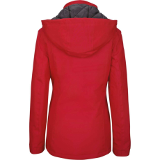 KARIBAN levehető kapucnis bélelt Női kabát KA6108, Red-M