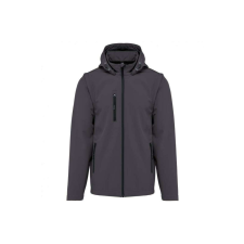 KARIBAN levehető ujjú kapucnis softshell dzseki KA422, Titanium-S férfi kabát, dzseki