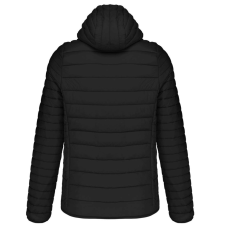 KARIBAN meleg és ultrakönnyű kapucnis bélelt férfi kabát KA6110, Black-2XL