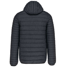 KARIBAN meleg és ultrakönnyű kapucnis bélelt férfi kabát KA6110, Marl Dark Grey-XL férfi kabát, dzseki