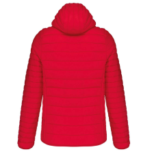 KARIBAN meleg és ultrakönnyű kapucnis bélelt férfi kabát KA6110, Red-L férfi kabát, dzseki