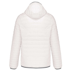 KARIBAN meleg és ultrakönnyű kapucnis bélelt férfi kabát KA6110, White-S
