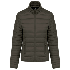 KARIBAN Női bélelt meleg és ultrakönnyű kabát KA6121, Dark Khaki-2XL női dzseki, kabát
