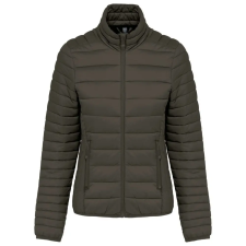 KARIBAN Női bélelt meleg és ultrakönnyű kabát KA6121, Dark Khaki-2XL női dzseki, kabát