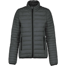 KARIBAN Női bélelt meleg és ultrakönnyű kabát , Kariban KA6121, Marl Dark Grey-M