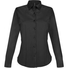 KARIBAN Női blúz Kariban KA530 Ladies&#039; Long-Sleeved Stretch Shirt -2XL, Black blúz