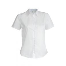 KARIBAN Női blúz Kariban KA532 Ladies' Short-Sleeved Cotton/Elastane Shirt -2XL, White