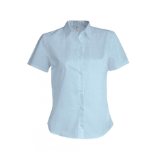 KARIBAN Női blúz Kariban KA532 Ladies' Short-Sleeved Cotton/Elastane Shirt -S, Light Blue