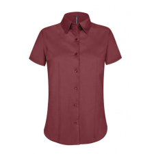 KARIBAN Női blúz Kariban KA532 Ladies&#039; Short-Sleeved Cotton/Elastane Shirt -XS, Wine blúz