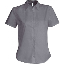 KARIBAN Női blúz Kariban KA536 Ladies&#039; Short-Sleeved Oxford Shirt -3XL, Oxford Silver blúz