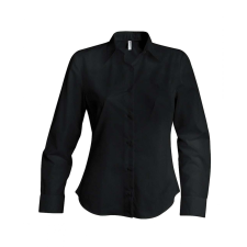 KARIBAN Női blúz Kariban KA538 Ladies&#039; Long-Sleeved non-Iron Shirt -M, Black blúz