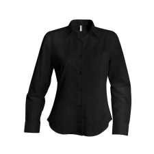 KARIBAN Női blúz Kariban KA542 Ladies&#039; Long-Sleeved Cotton poplin Shirt -XL, Black blúz