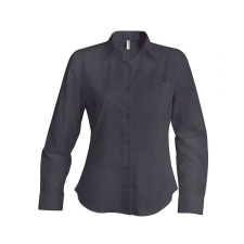 KARIBAN Női blúz Kariban KA542 Ladies&#039; Long-Sleeved Cotton poplin Shirt -XS, Zinc blúz