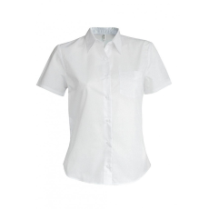 KARIBAN Női blúz Kariban KA544 Ladies' Short-Sleeved Cotton poplin Shirt -4XL, White