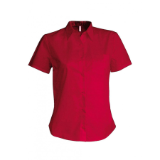 KARIBAN Női blúz Kariban KA544 Ladies&#039; Short-Sleeved Cotton poplin Shirt -M, Classic Red blúz